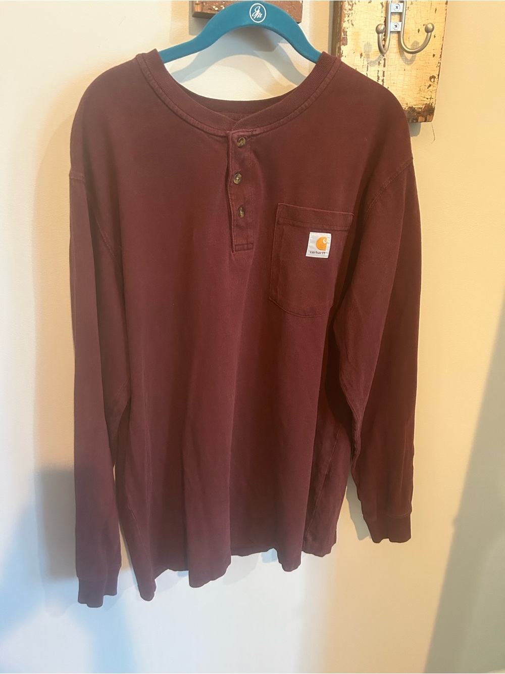 Carhartt Maroon Long-sleeve Original Fit Henley